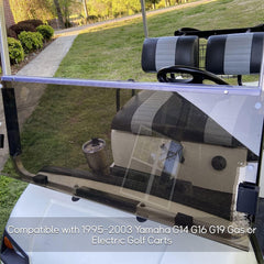 ECOTRIC fold-down design windshield enables quick adjustments for weather changes