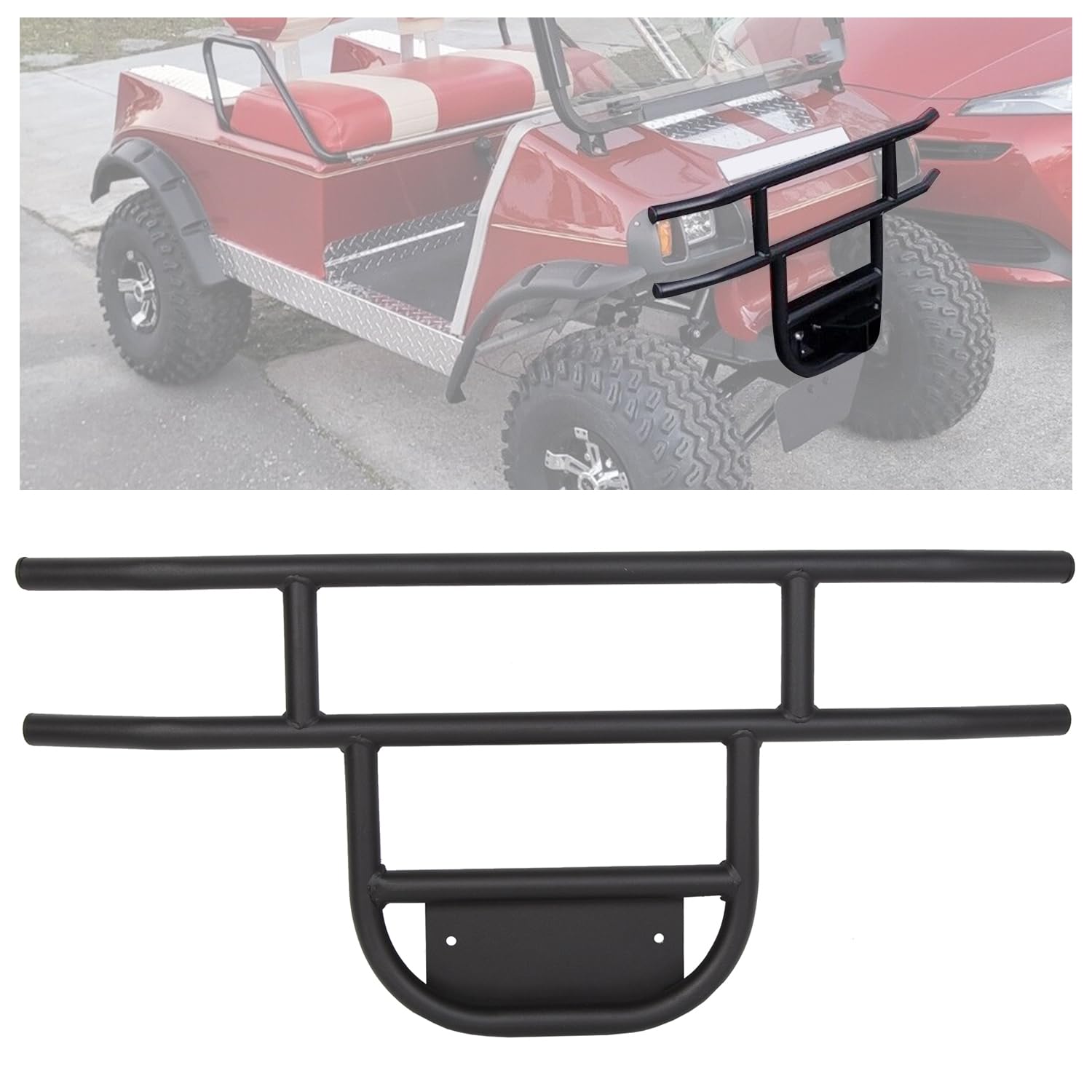ECOTRIC front brush guard bumper on a Club Car DS for front-end protection.