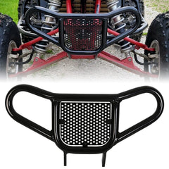 ECOTRIC front bumper brush guard on Honda TRX 450R for rugged front-end protection.
