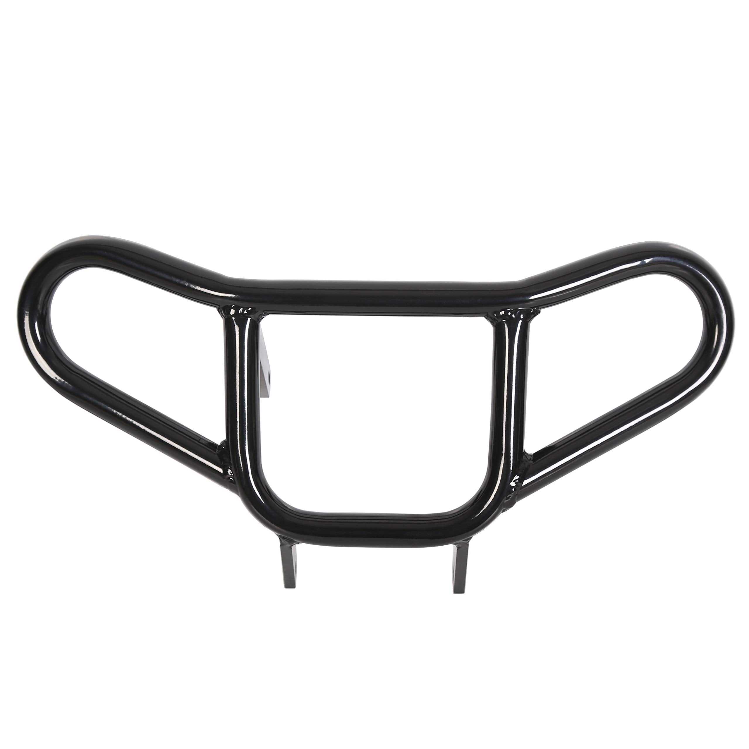 Black powder-coated ECOTRIC bumper guard shields critical components during rough terrain.