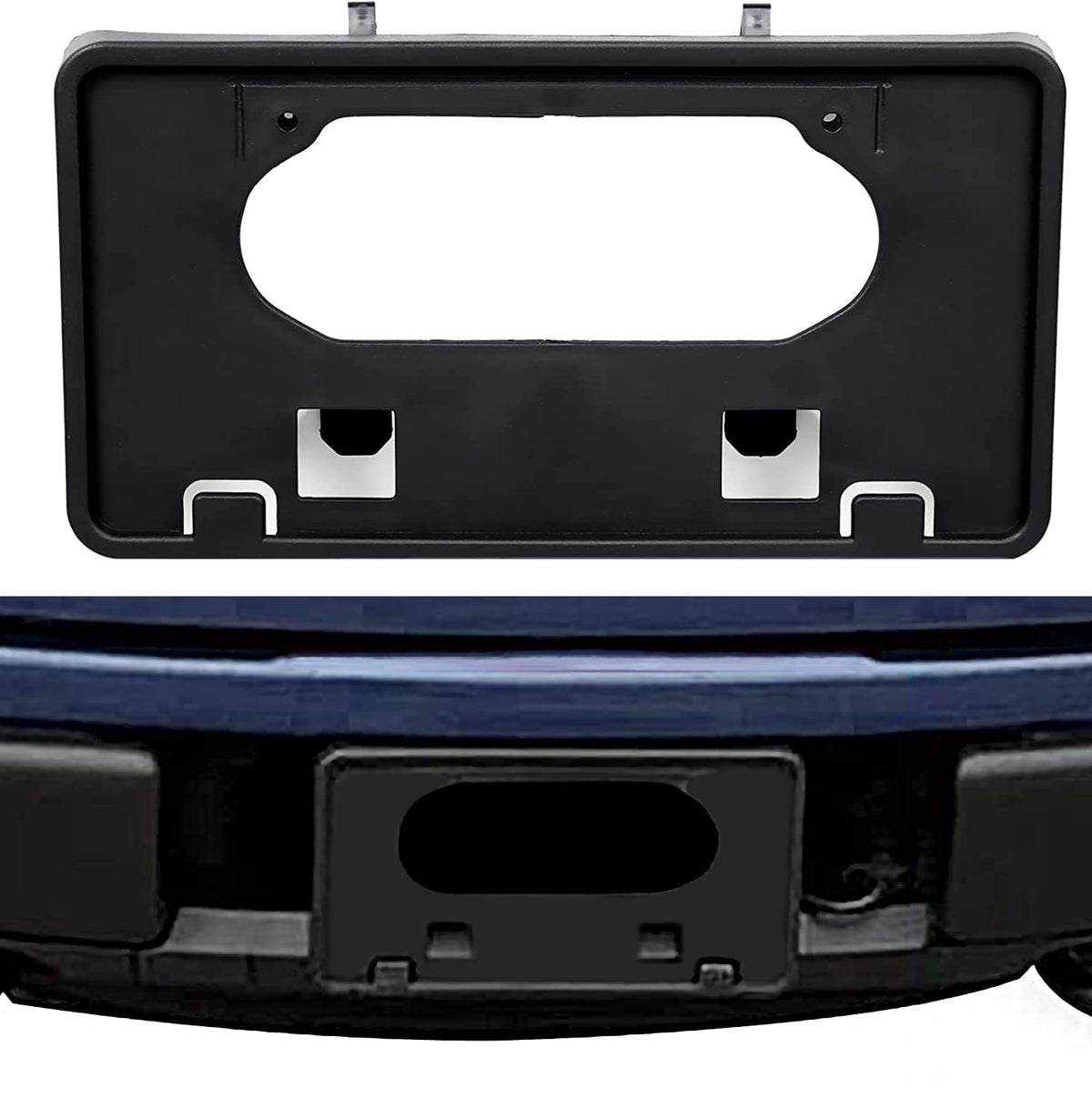 ECOTRIC front bumper license plate bracket in black provides durable support.