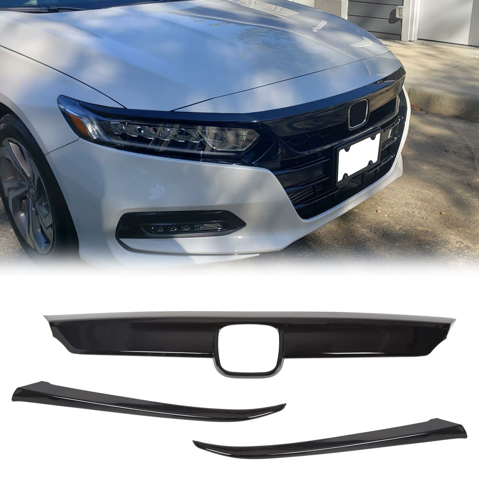 ECOTRIC front grille and eyelid cover set for Honda Accord improves airflow and style.