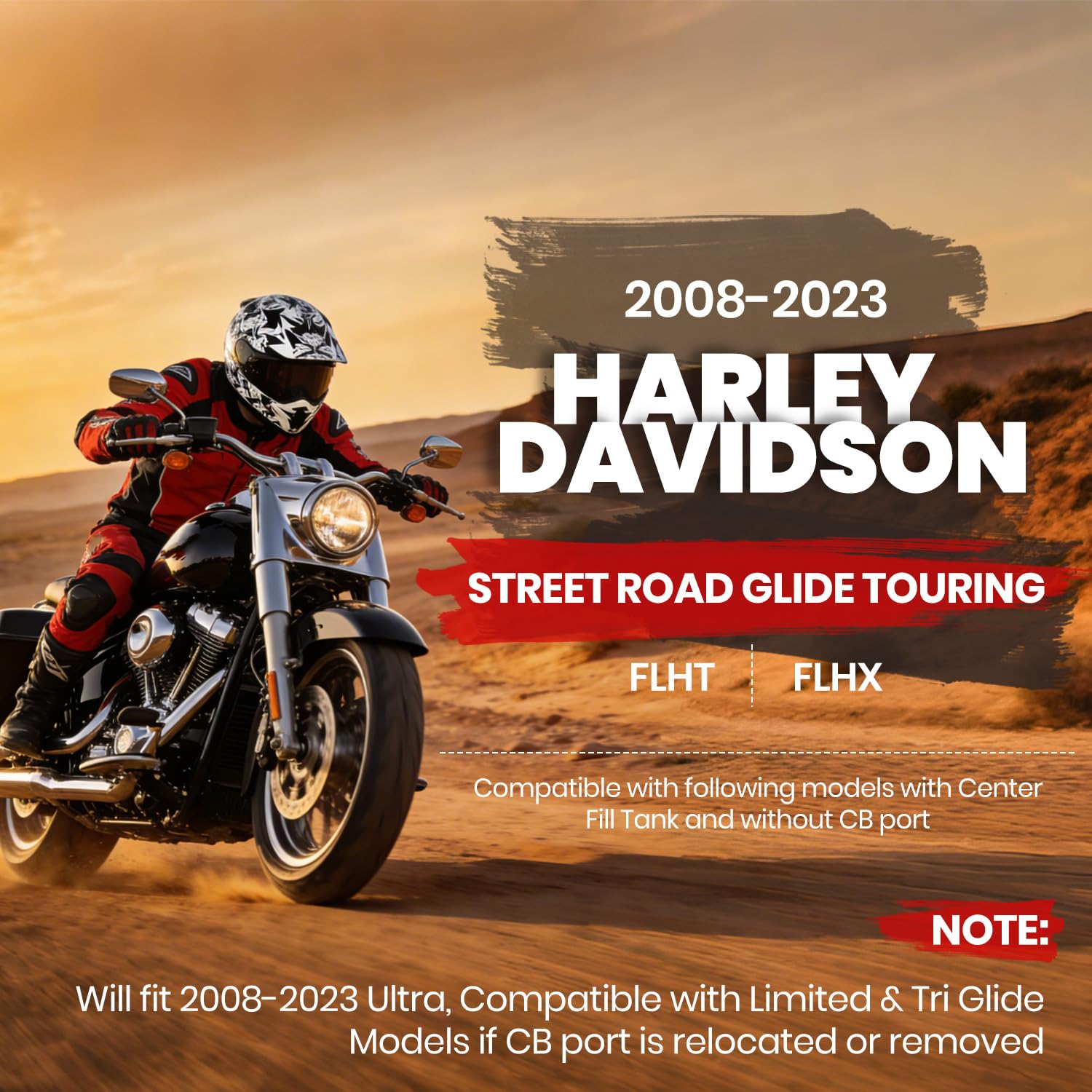 ECOTRIC gas tank cap cover enhances Harley styling while protecting the fuel area.