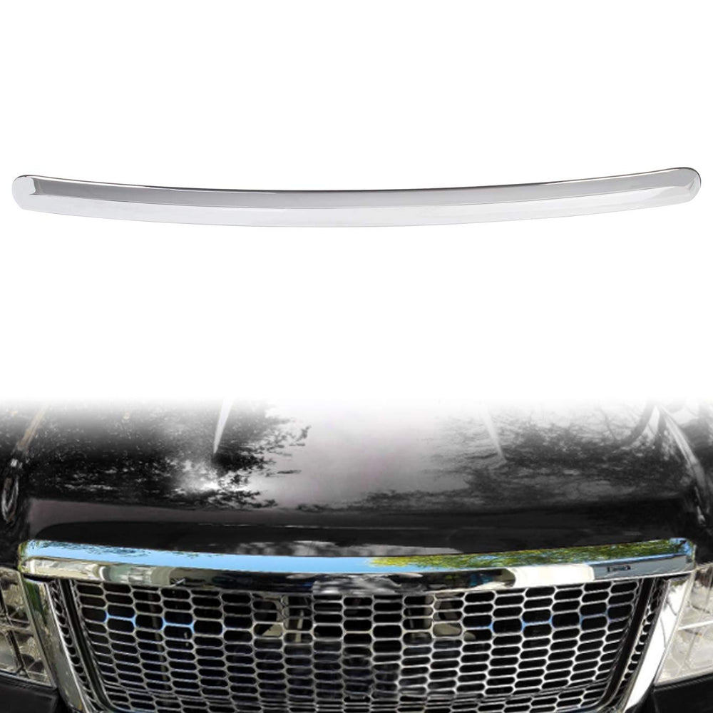Vehicle-side detail of ECOTRIC hood molding on Sierra