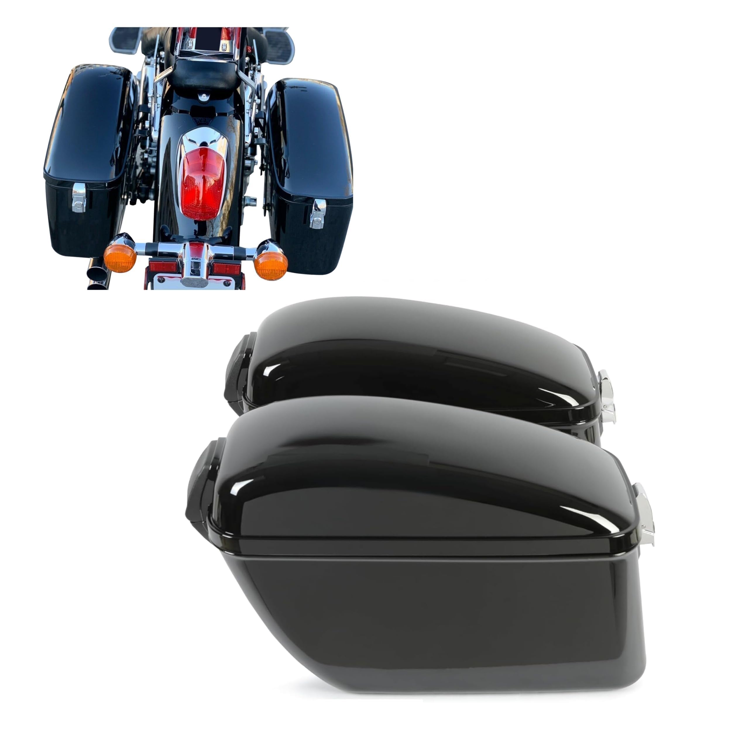 ECOTRIC 60L saddle bags side view showing expanded cargo space