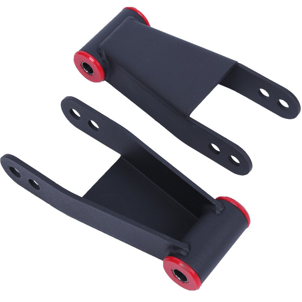 ECOTRIC lowering drop shackles on Ford F-150 rear side view for easy leveling