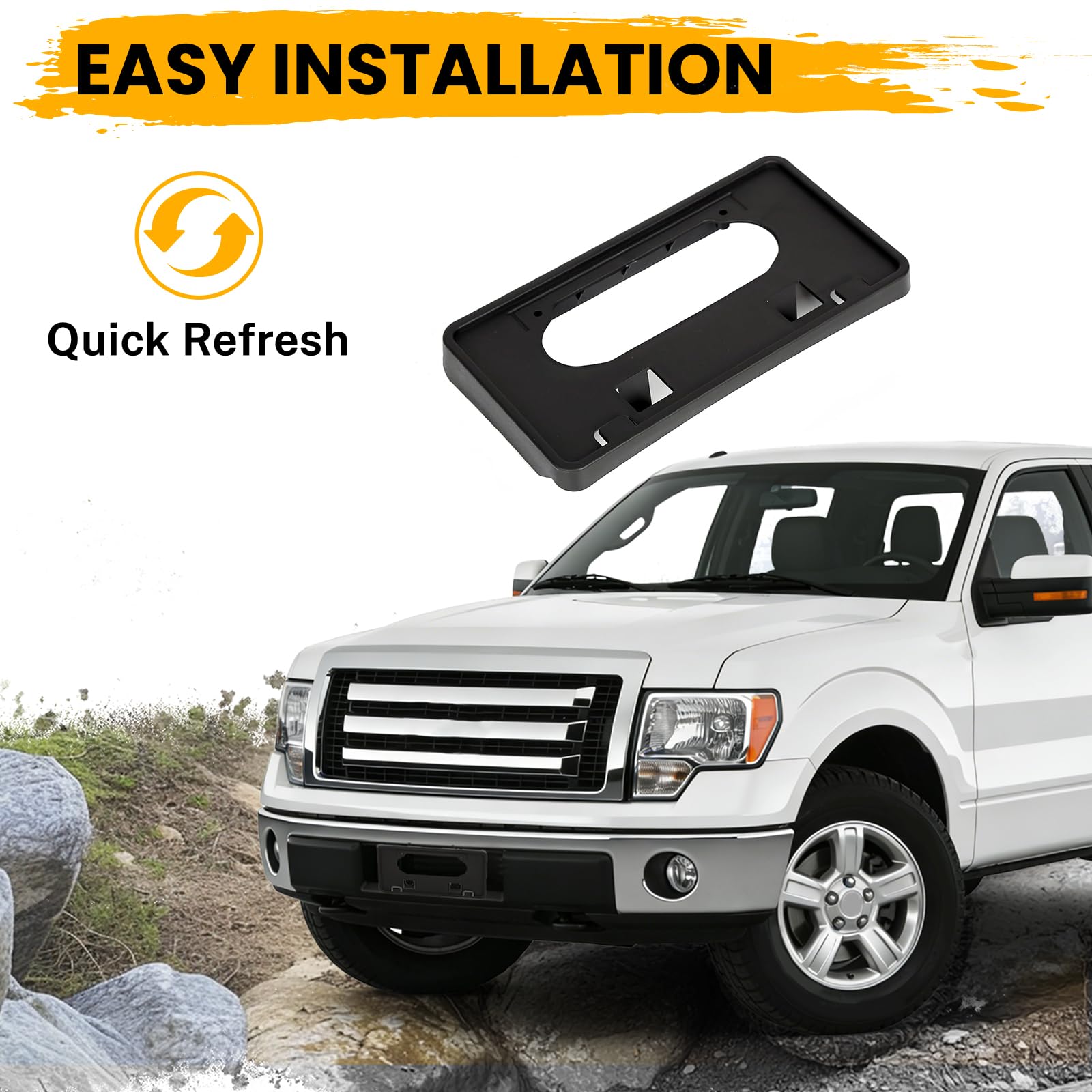 ECOTRIC one-piece front license bracket design simplifies replacement and installation.