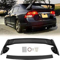 ECOTRIC rear trunk spoiler wing on Honda Civic 2006-2011 enhances aerodynamics.