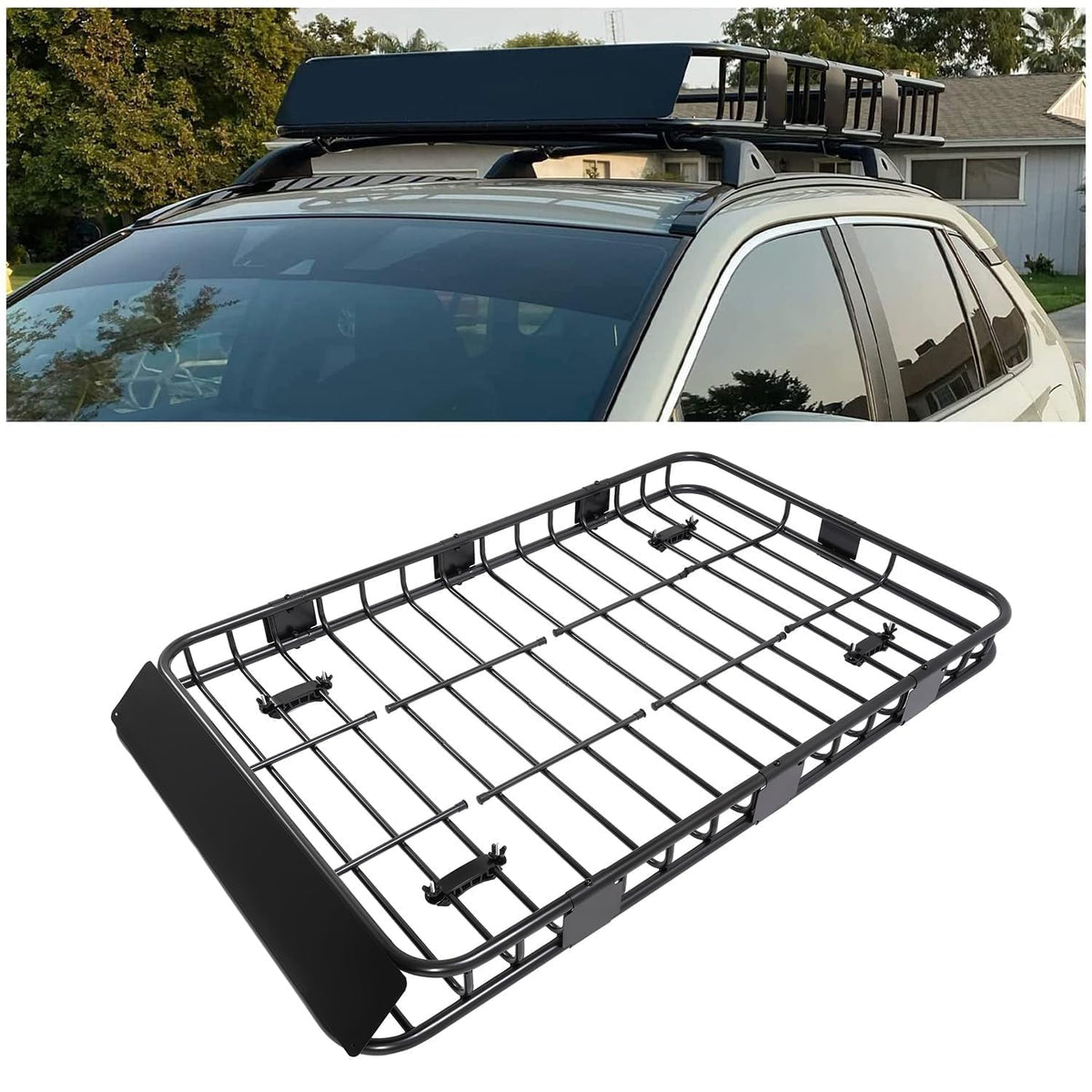 ECOTRIC roof rack extended to 59 inches adds extra cargo space for road trips.