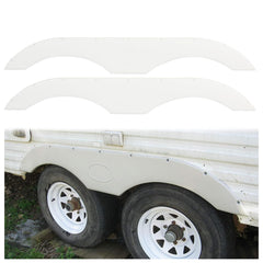 ECOTRIC RV fender skirt replacement for tandem trailers in white, durable and UV-protected.