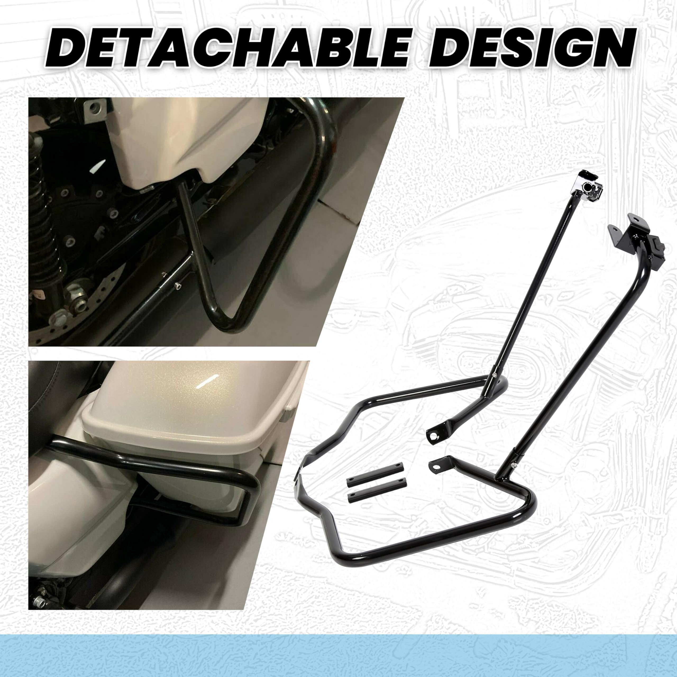 ECOTRIC side-profile guard bar on Harley Touring motorcycle