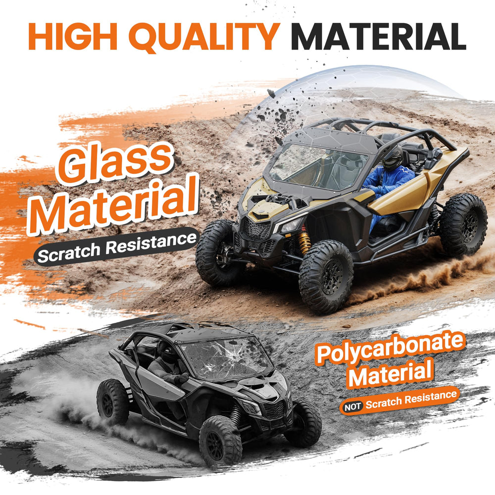 Scratch-resistant glass maintains clear visibility against debris and sand