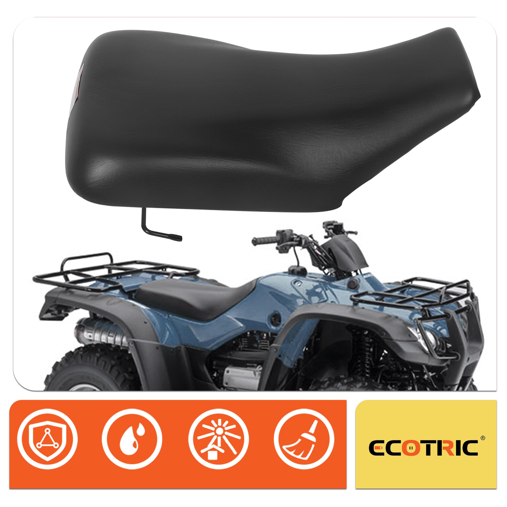ECOTRIC seat side view shows durable construction for rugged riding