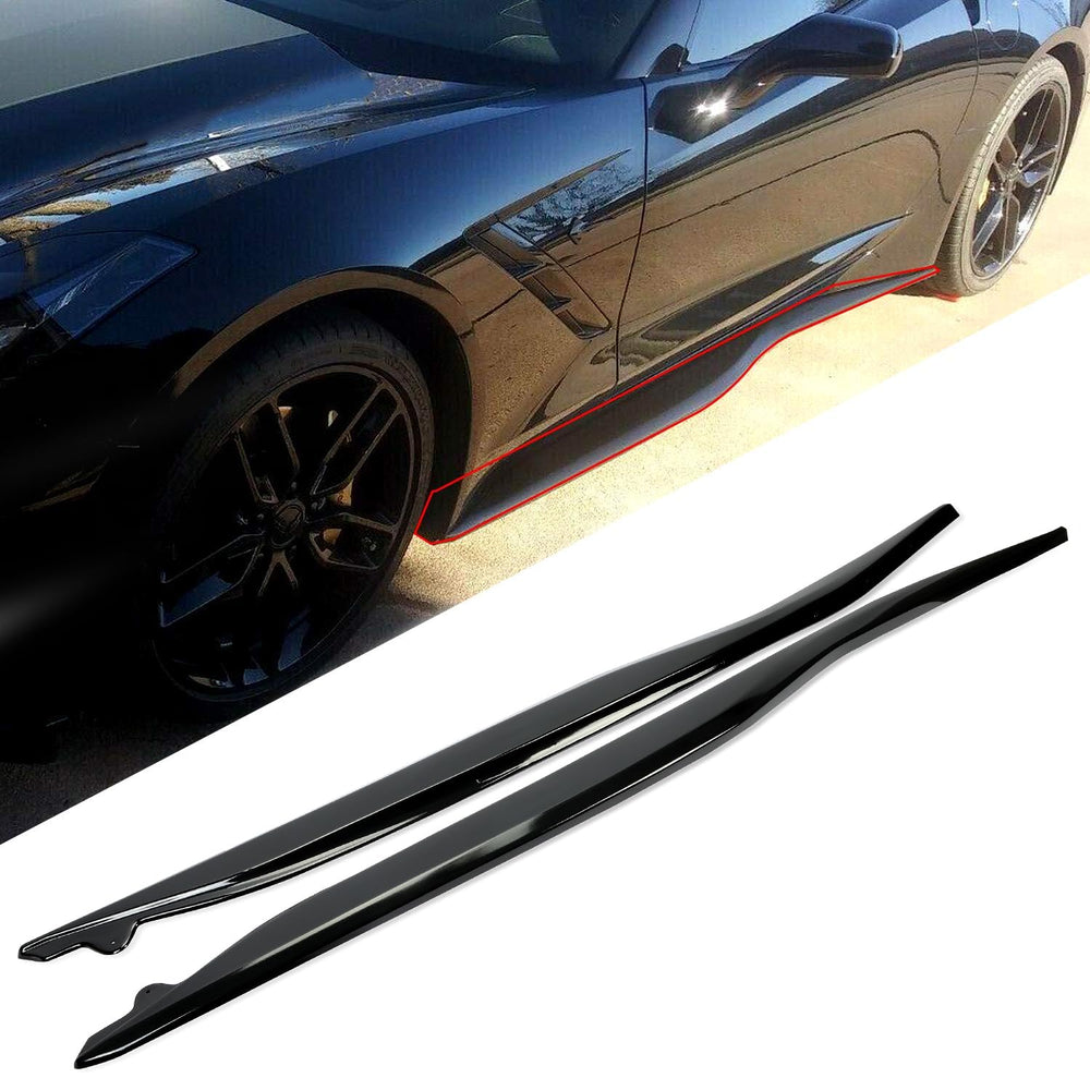 ECOTRIC side skirt front view highlights aggressive Corvette styling.