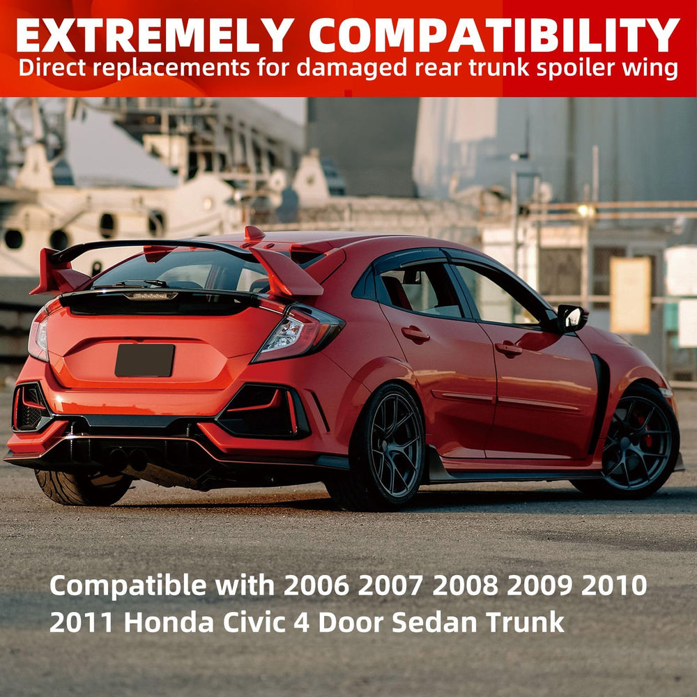 ECOTRIC MU-style spoiler for Honda Civic adds sporty silhouette and stability.