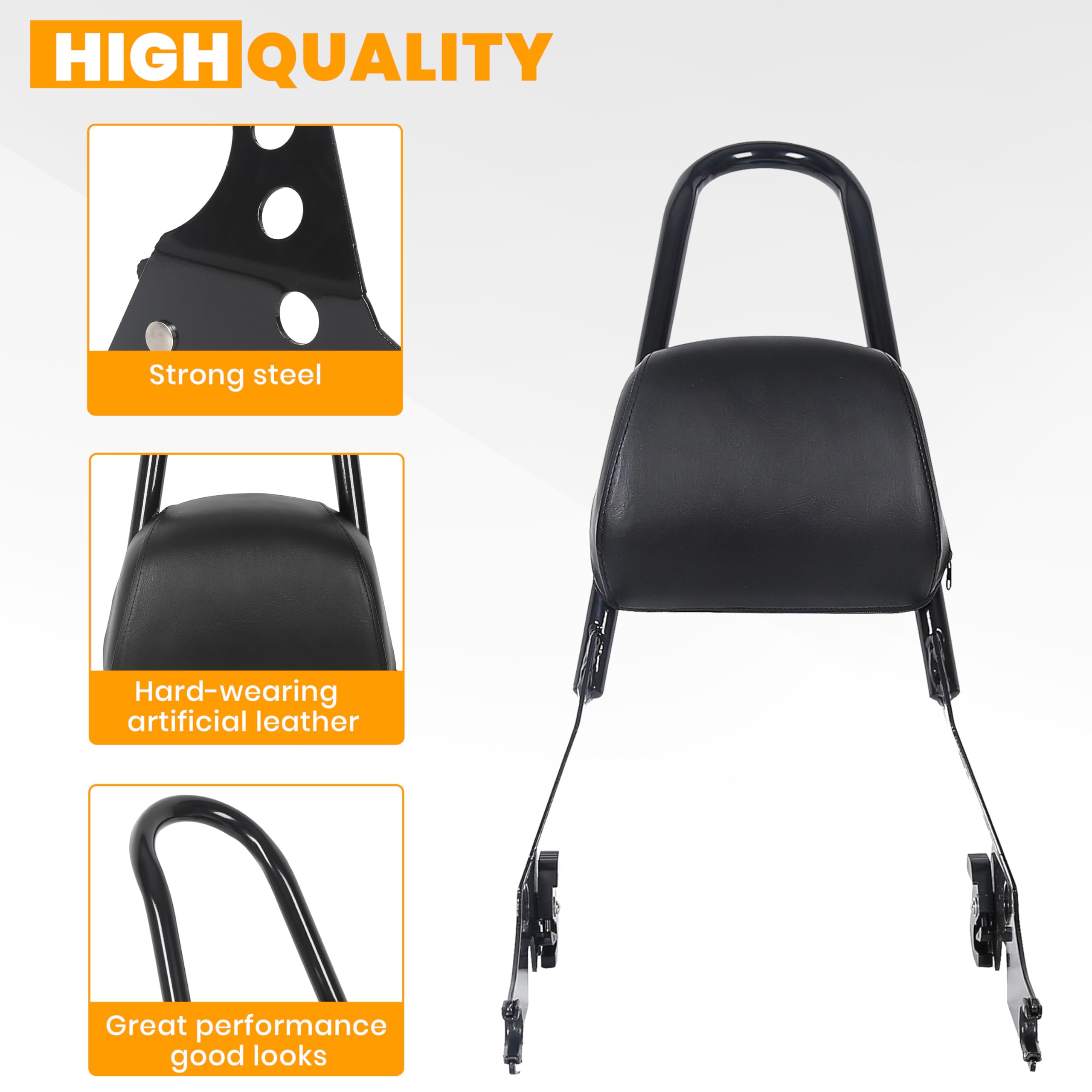 ECOTRIC steel frame construction offers durable back support on a Harley