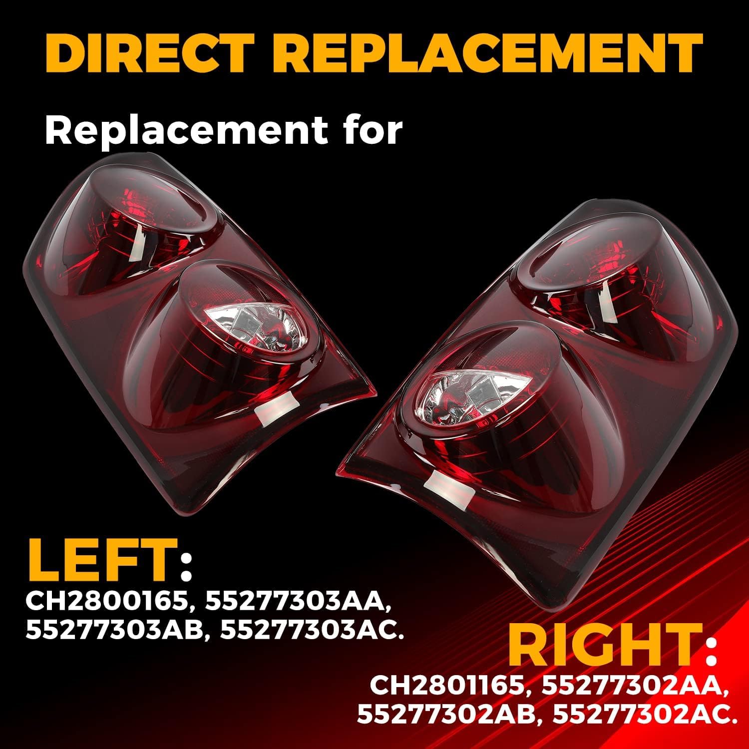 ECOTRIC CH2800165 replacement taillight left side direct-fit option