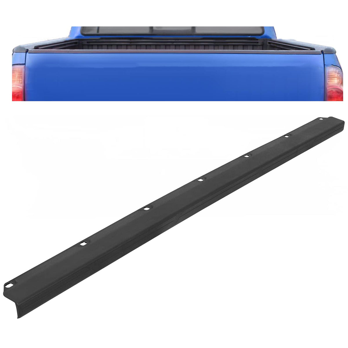 ECOTRIC tailgate molding cap cover closeup textured black ABS finish for long-lasting protection.
