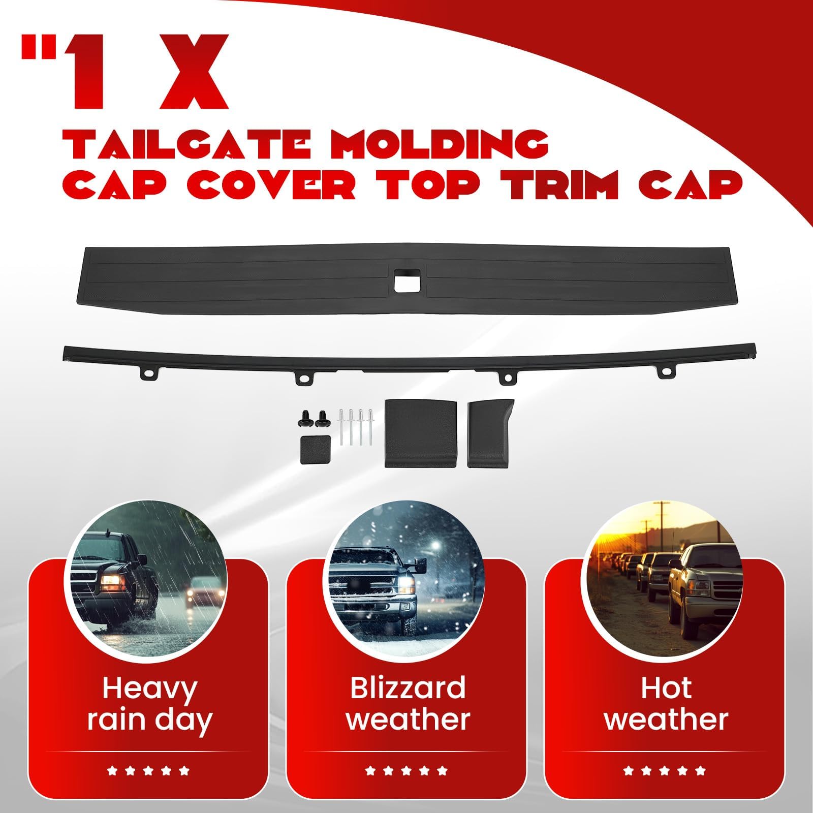ECOTRIC tailgate molding cap release button enables easy removal for maintenance.