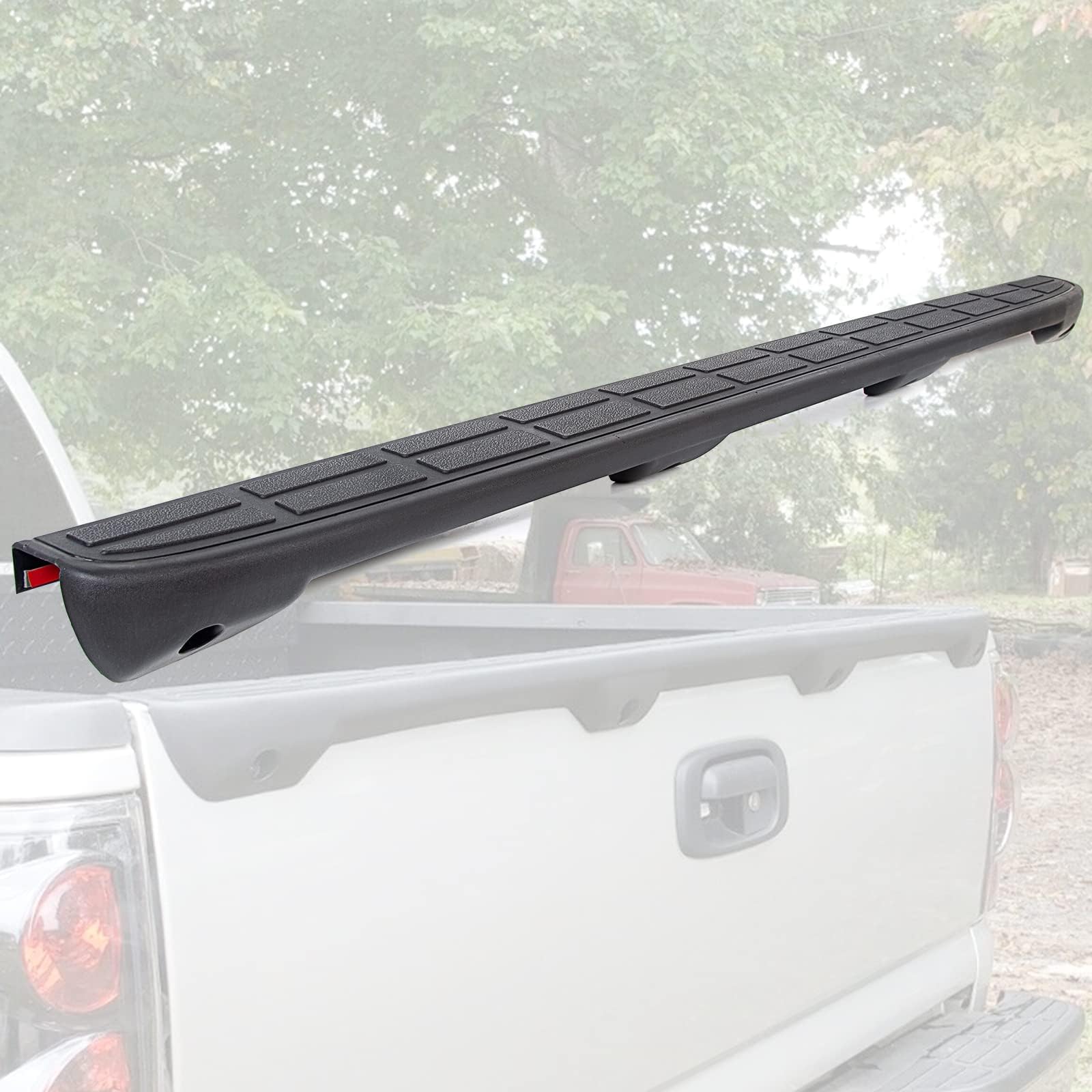 Installed ECOTRIC tailgate spoiler cap cover on a truck for complete integration