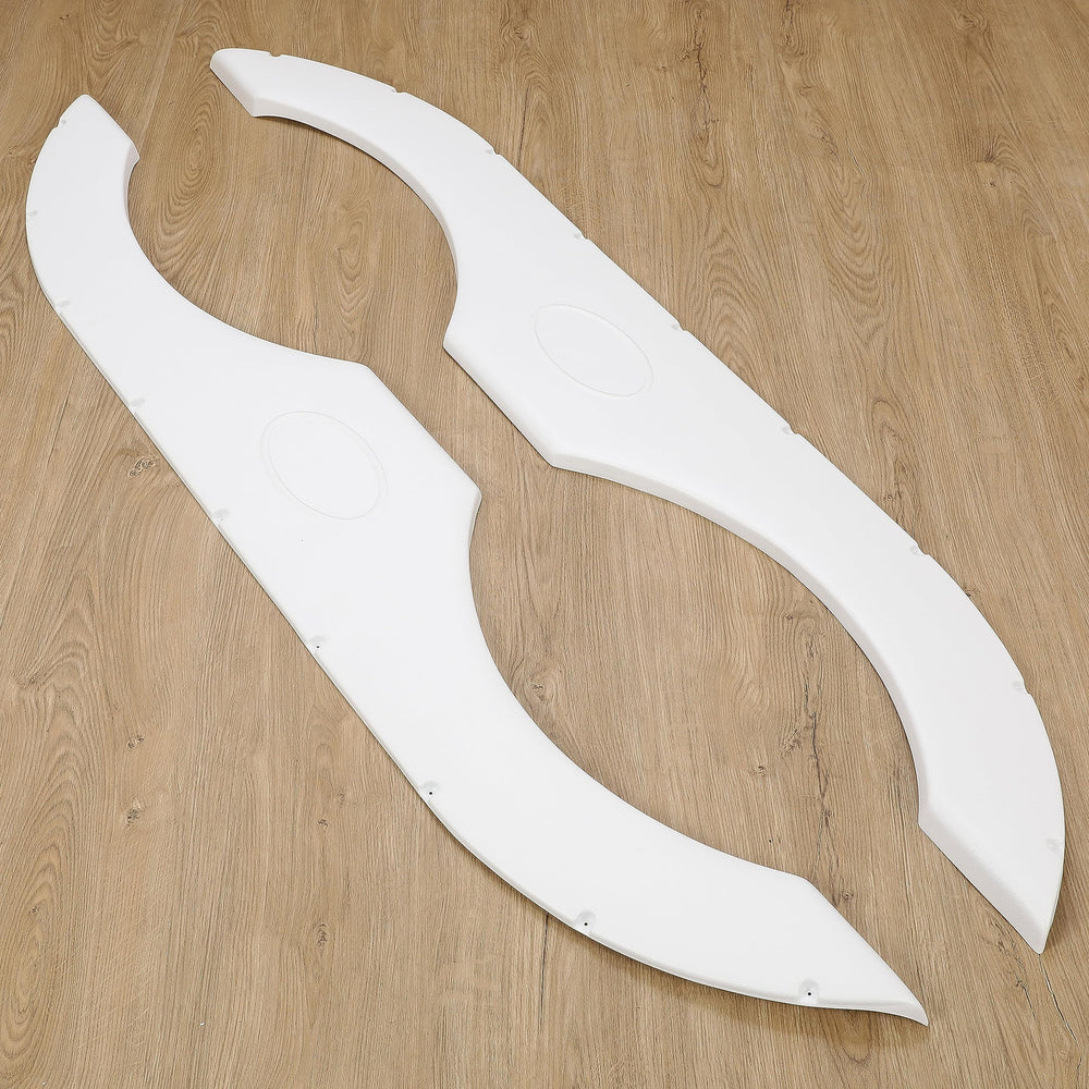 ECOTRIC two-pack white fender skirts support trailer compatibility.