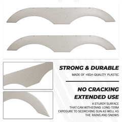ECOTRIC tandem trailer fender skirt two-pack white, ready for installation.