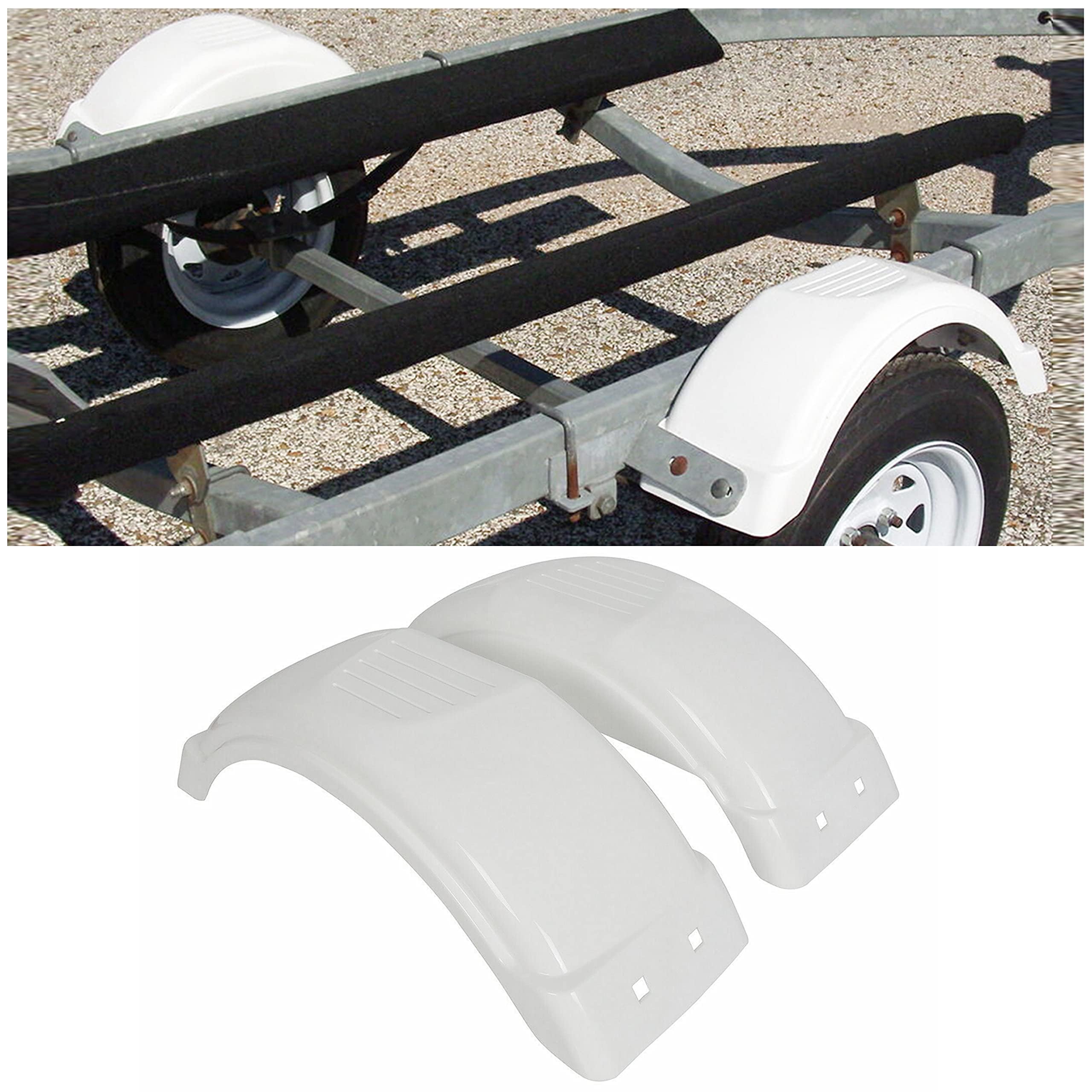 ECOTRIC trailer fender 8-12 in set front view shields against road debris