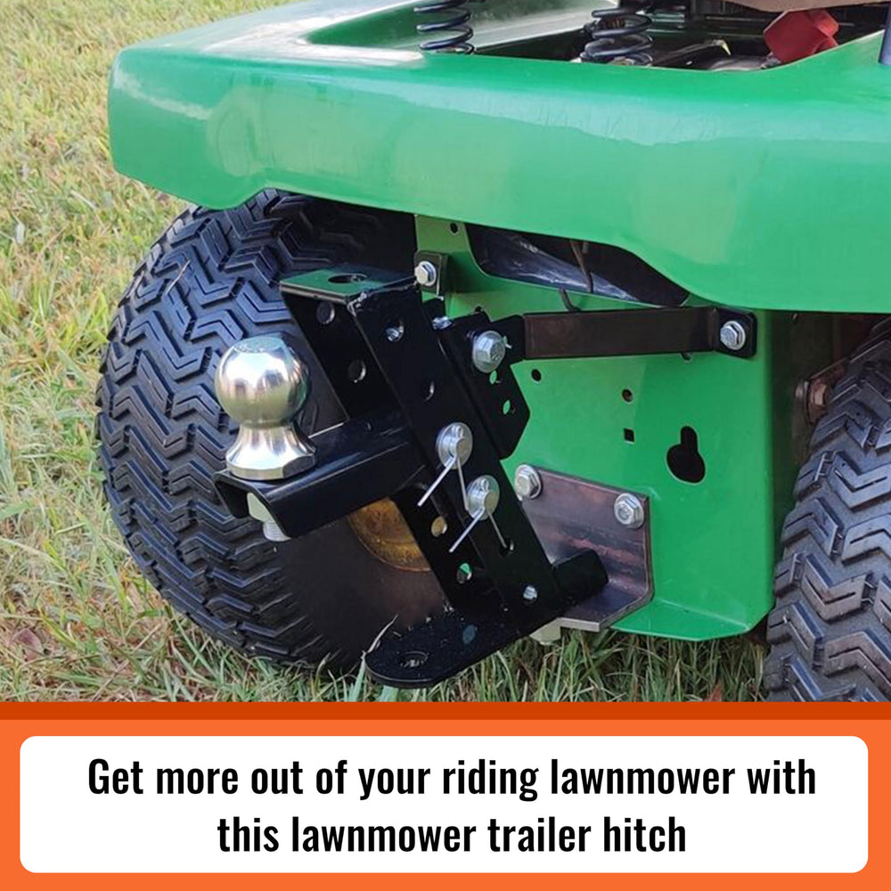 ECOTRIC versatile hitch supports a range of garden equipment.