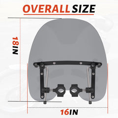 ECOTRIC tinted windshield with 1in handlebar fit supports quick, versatile mounting.