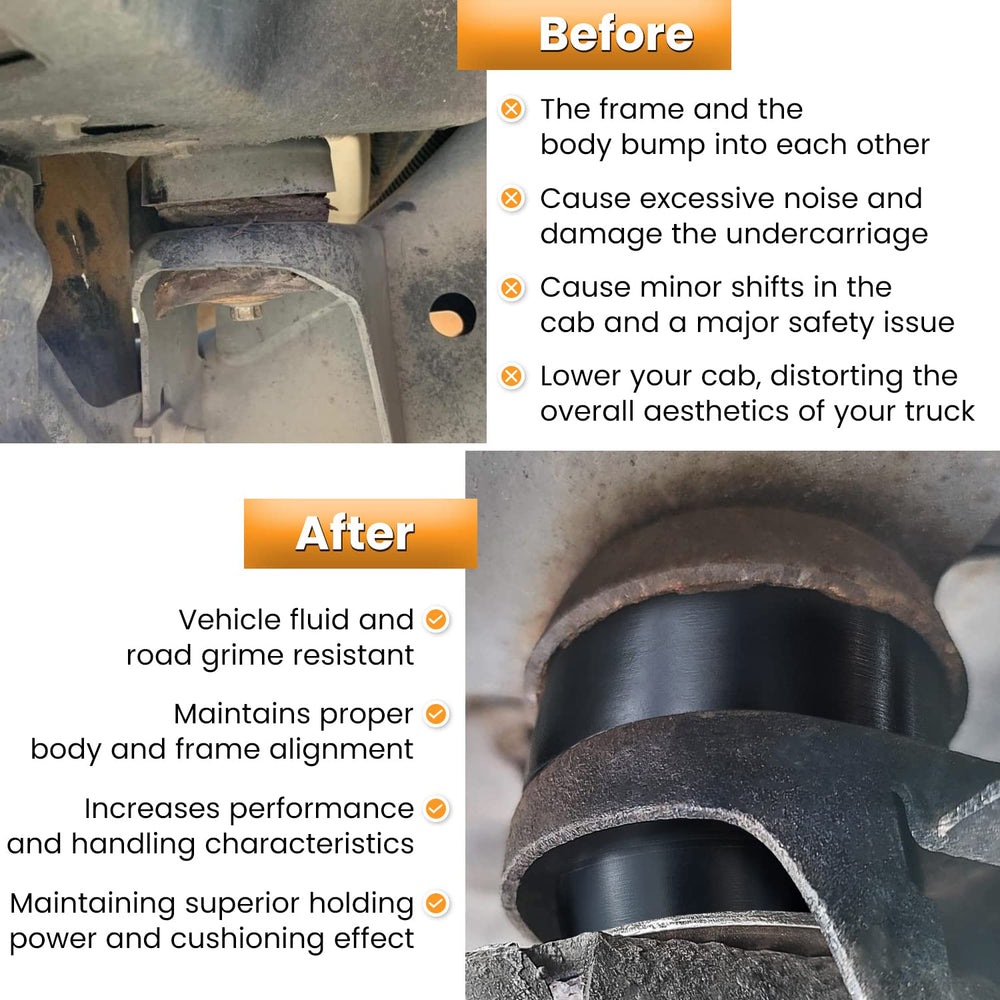 Ecowlboy 7-141 mounts installed on Chevy Silverado illustrate proper fit and cab isolation.