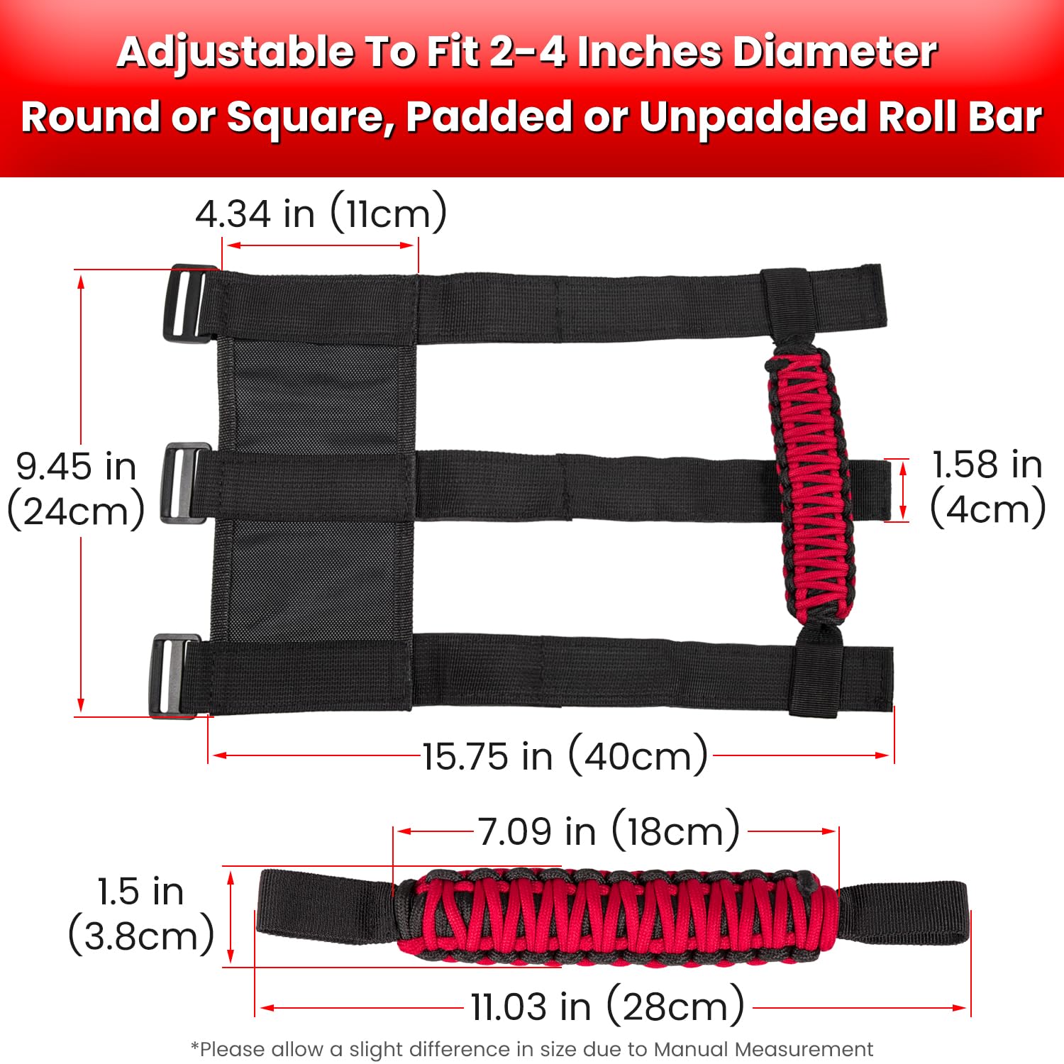 Strong ABS buckle and reinforced straps withstand heavy pulls.