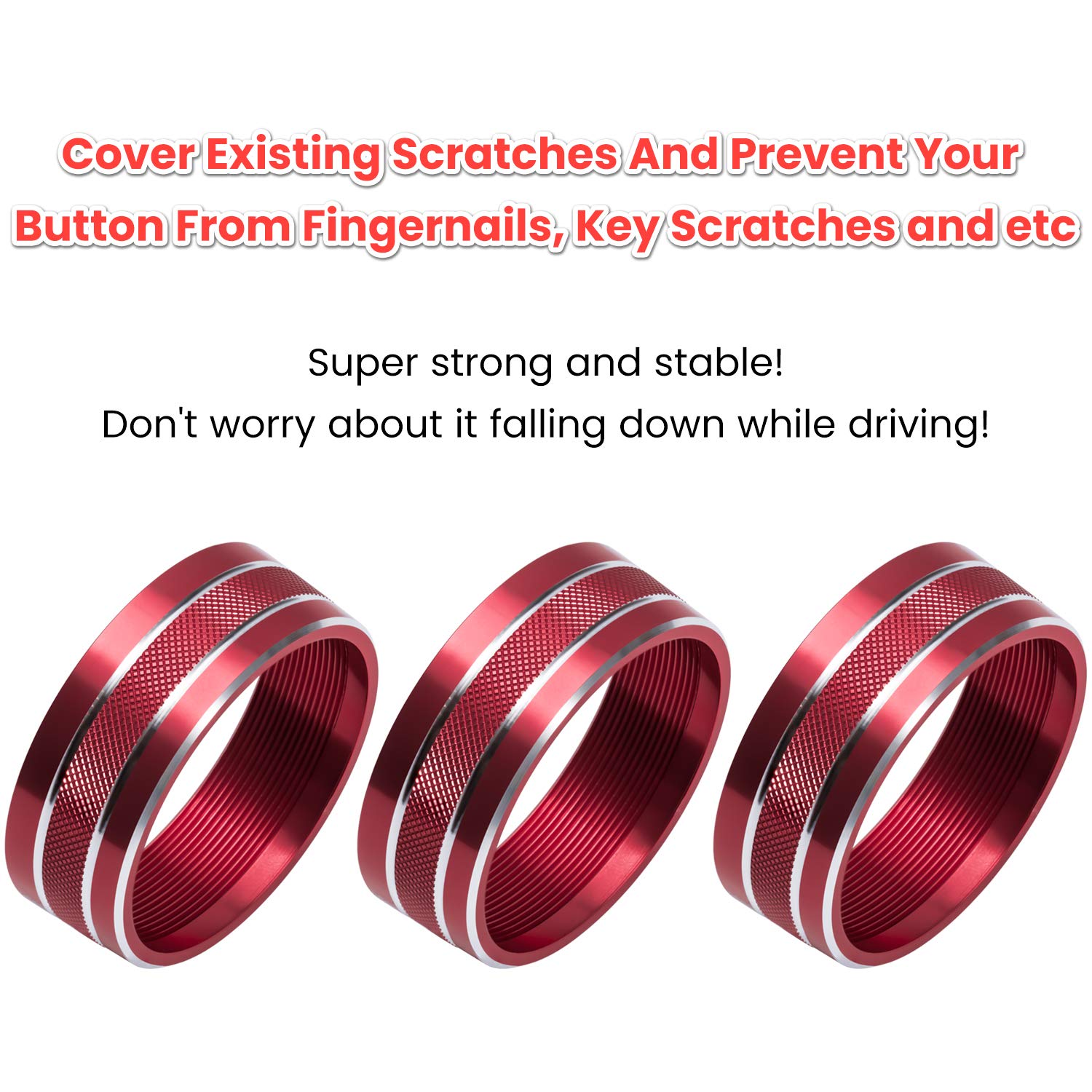 E-cowlboy aluminum red button cover finish resists corrosion.