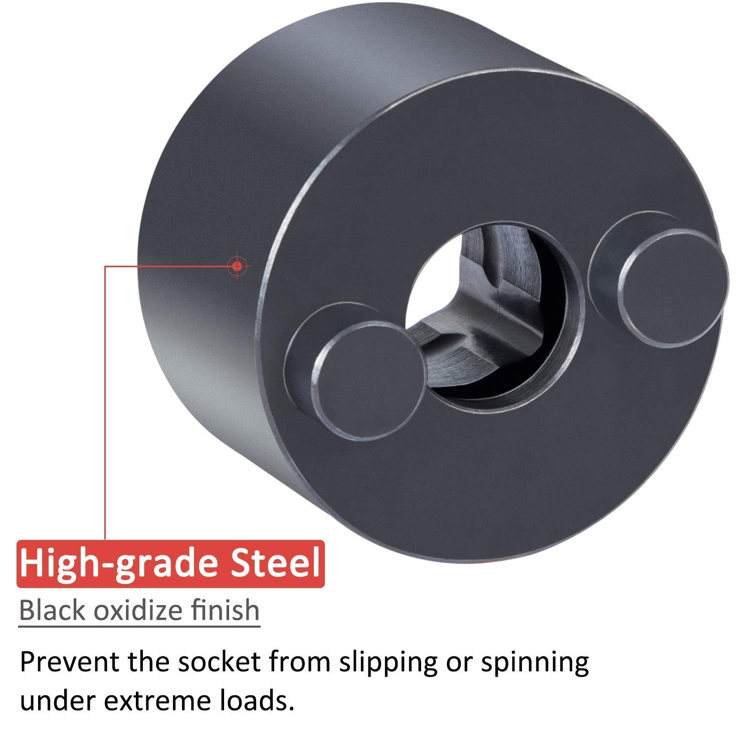 E-cowlboy socket with black oxide finish enhancing durability under heavy loads