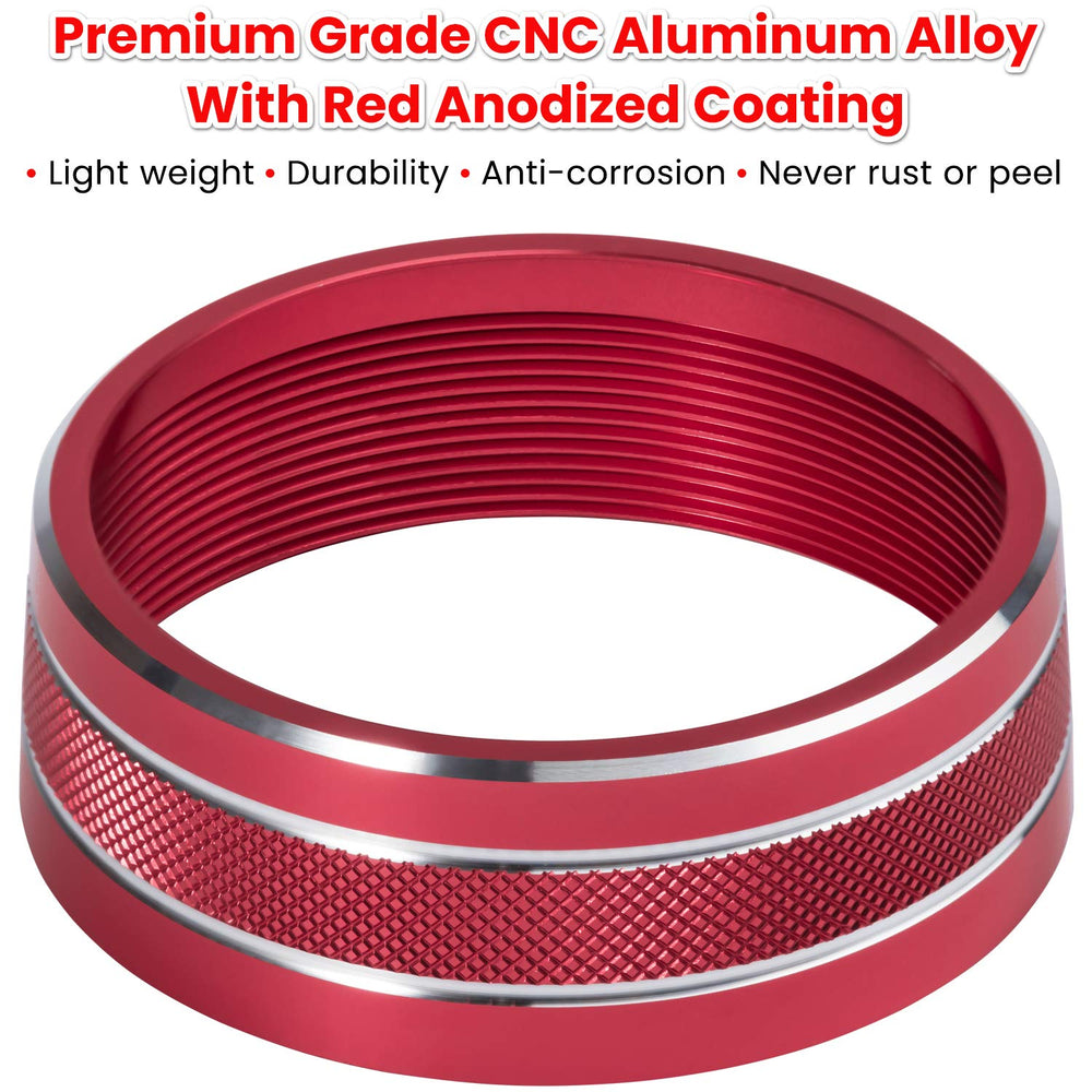 E-cowlboy Jeep Liberty red trim improves cabin feel and scratch resistance.