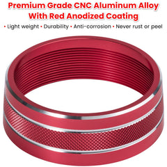 E-cowlboy Jeep Liberty red trim improves cabin feel and scratch resistance.