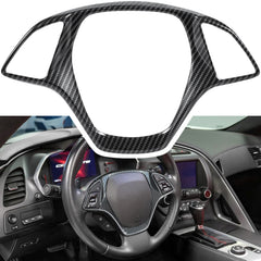 E-cowlboy carbon fiber look steering wheel cover fits Corvette C7 with OEM-like precision.