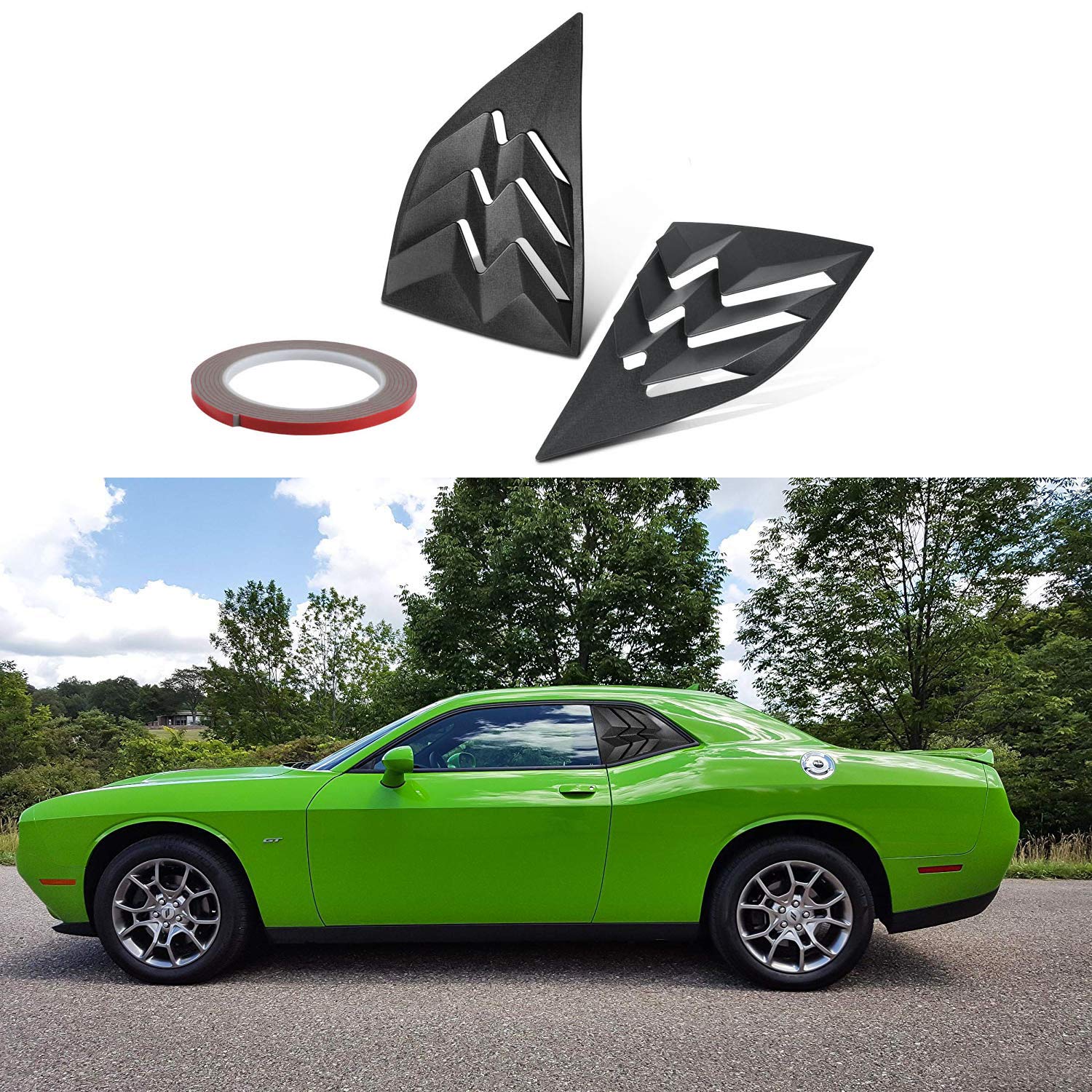 E-cowlboy Challenger louvers align with the third brake light design.