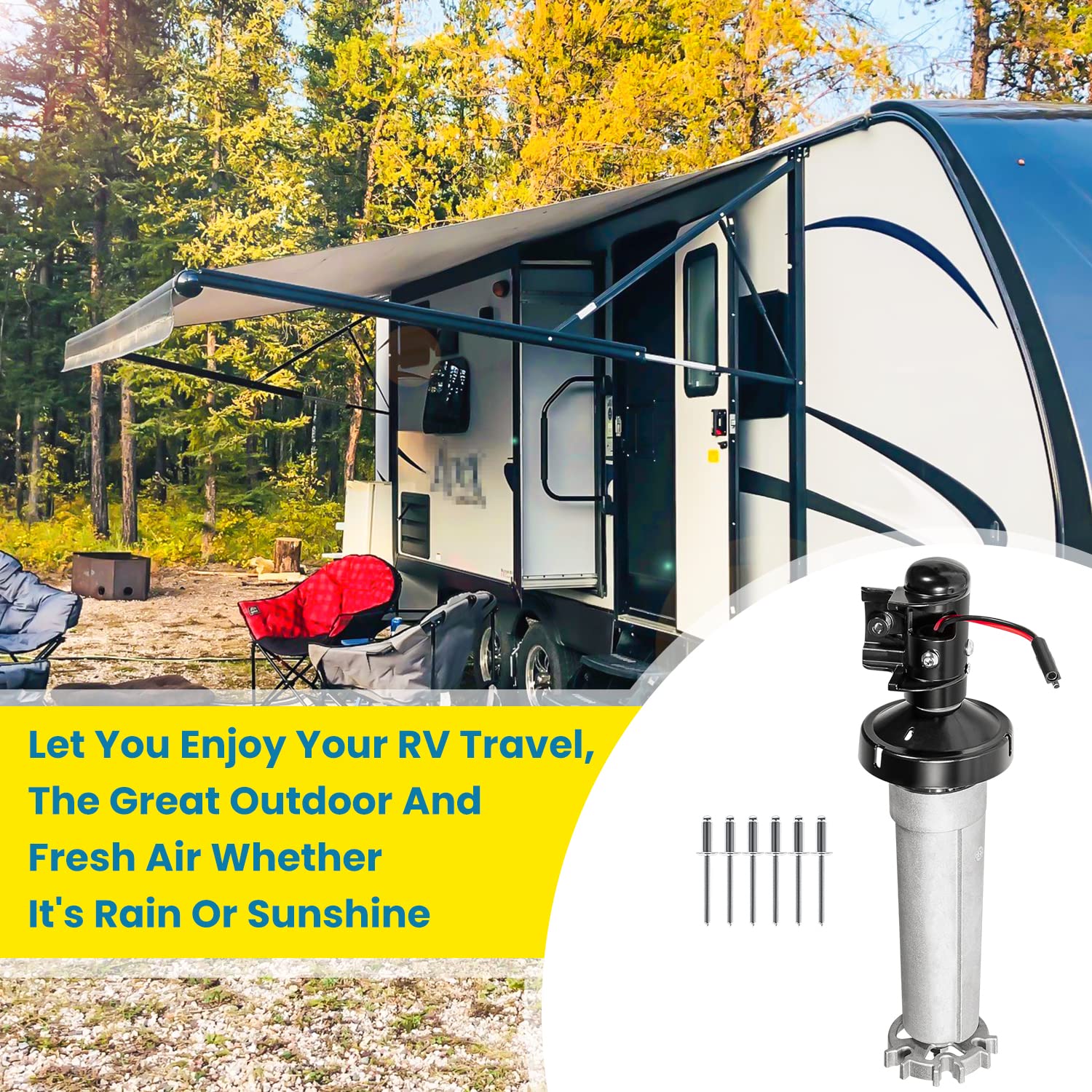 E-cowlboy Dometic 9100 six rivets and guide included for quick replace