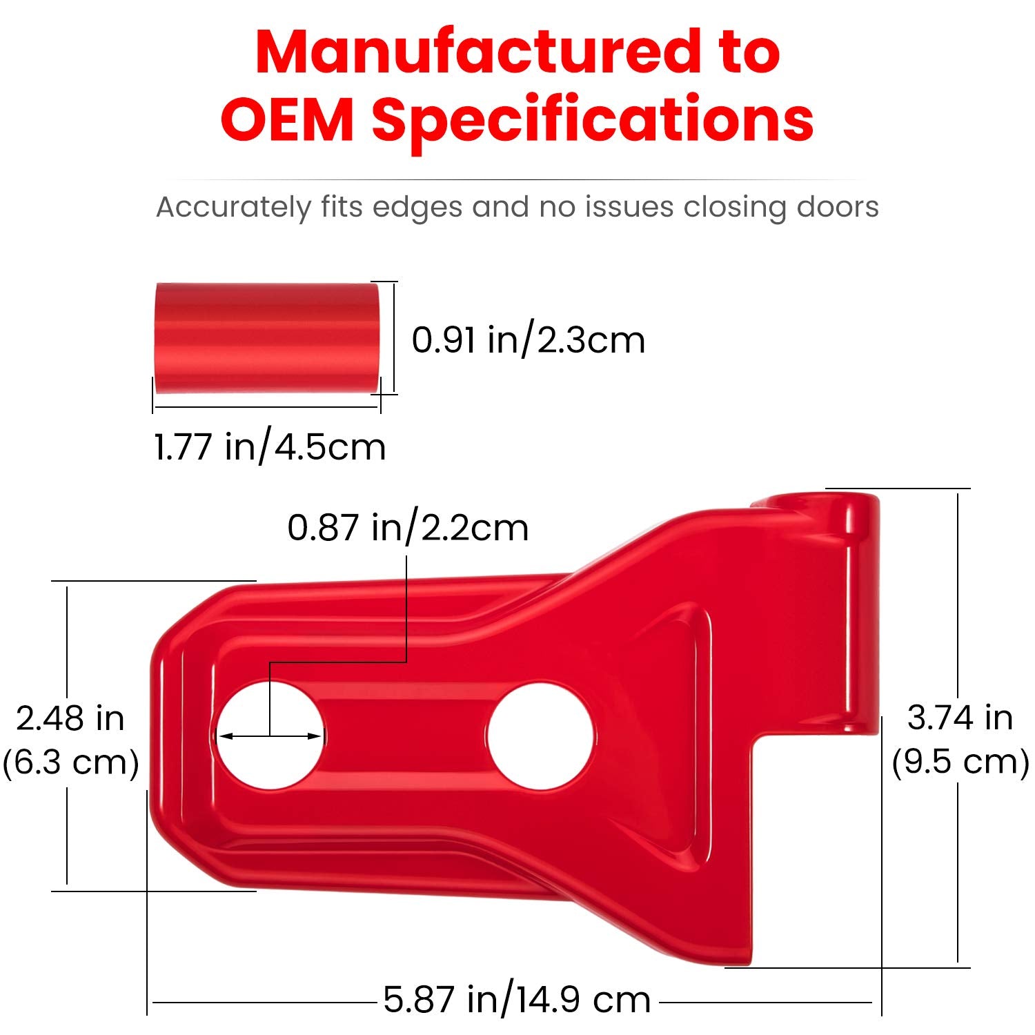 E-cowlboy hinge cover cleans easily to keep the red finish looking new longer.
