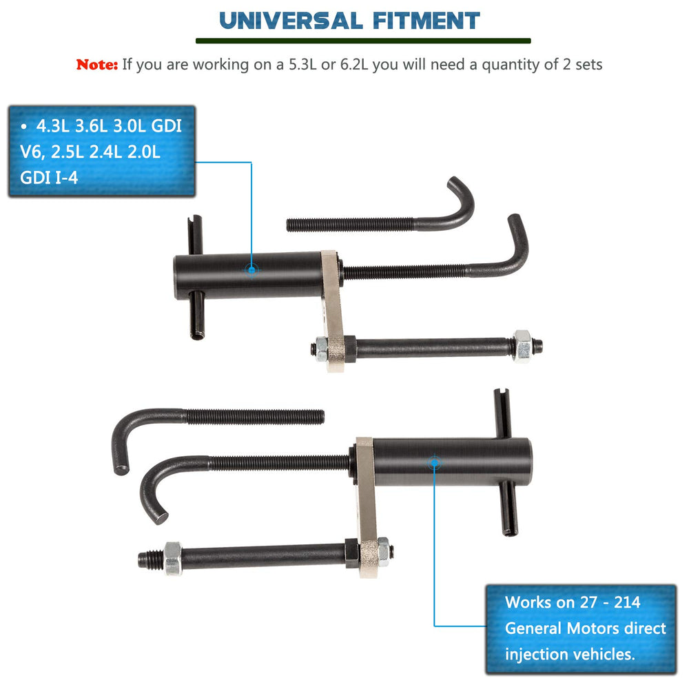 E-cowlboy EN-49248 tool in use under the injector rail for easy removal