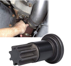 E-cowlboy engine barring tool used on Dodge diesel to rotate the engine easily.