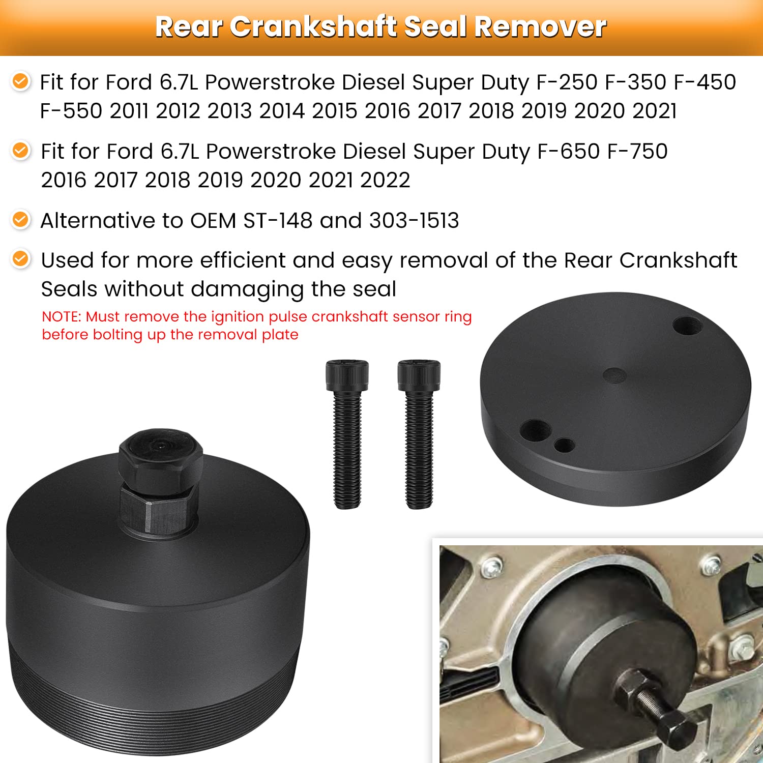 E-cowlboy front-ring adapter detail for 2011-2019 seals