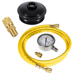 E-cowlboy fuel pressure test gauge reading real-time pressure during operation