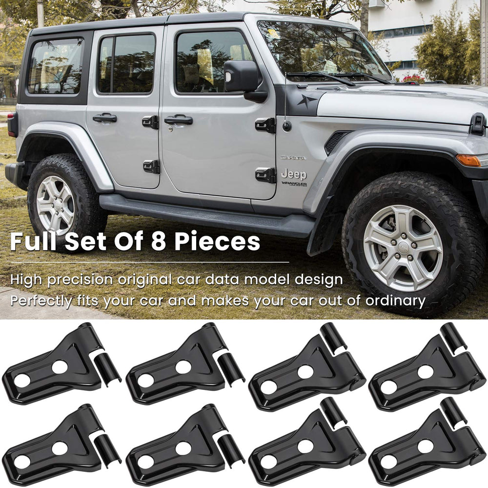 E-cowlboy Gladiator door hinge cover in black guards hinges from scratches.