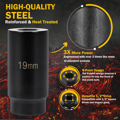 E-cowlboy harmonic balancer socket 1/2-drive 89mm length for compact engine access