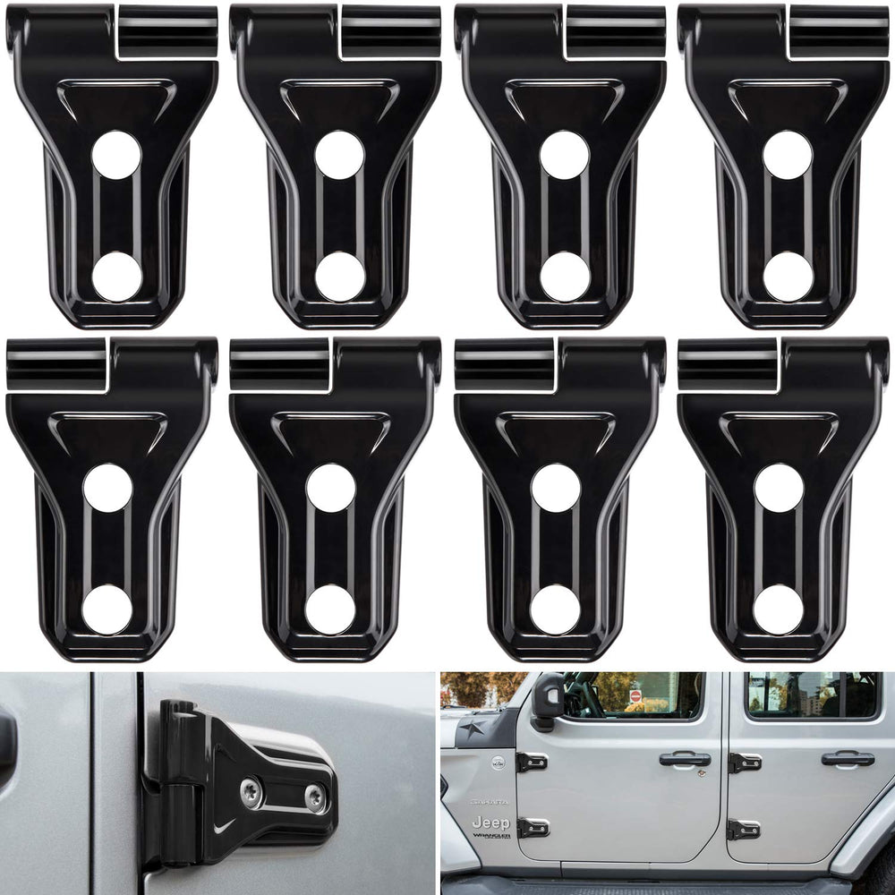 E-cowlboy Jeep Wrangler door hinge cover in black adds style and protection.