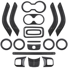 E-cowlboy dashboard trim in gloss carbon fiber enhances Wrangler JK interior.
