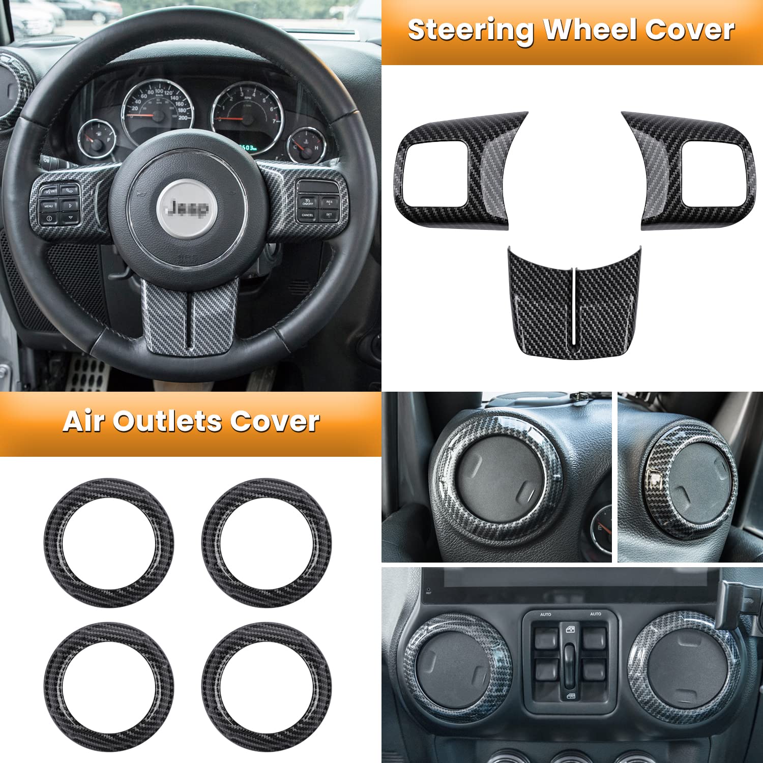 E-cowlboy door handle trim guards against scratches with a glossy carbon fiber look.