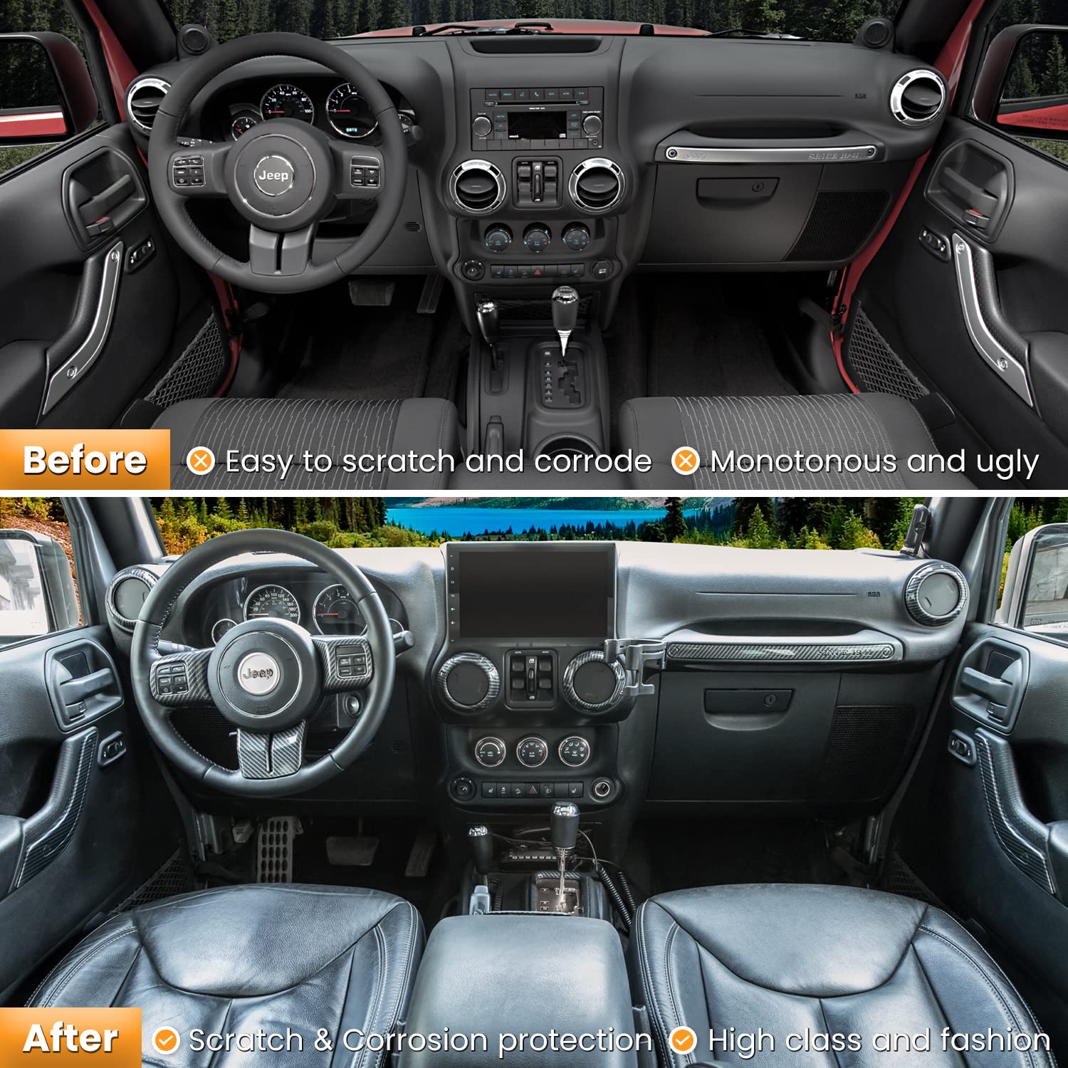 E-cowlboy gear shifter trim adds style while protecting the shifter area.