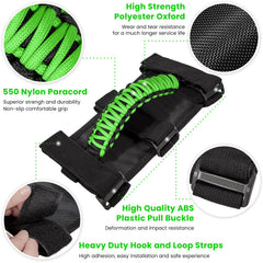  Jeep Wrangler interior accessory green E-cowlboy roll bar grip for stability